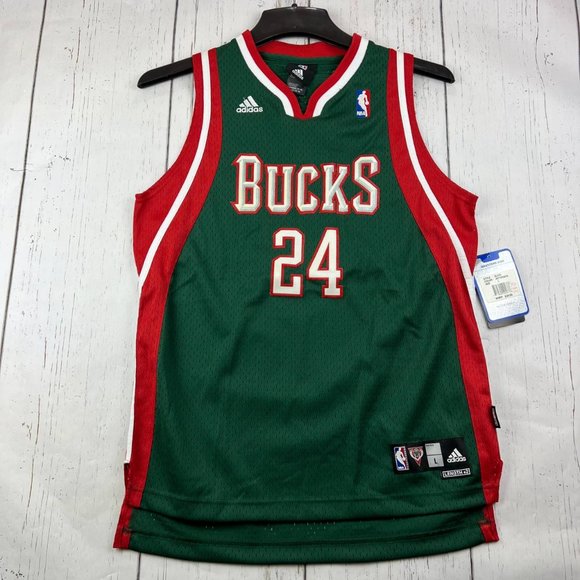 Vintage Milwaukee Bucks Richard Jefferson‎ #24 Large Adidas Jersey Shirt Youth